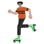 Rollerblading Man Sticker