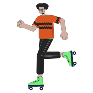 Rollerblading Man Sticker