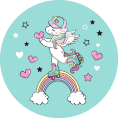 Rollerblading Unicorn Sticker