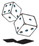Rolling Dice Line Art Sticker