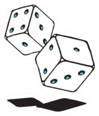 Rolling Dice Line Art Sticker