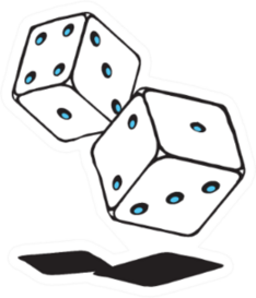 Rolling Dice Line Art Sticker