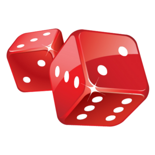 Rolling Red Glossy Dice Sticker