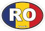 Romania Ro Flag Oval Sticker