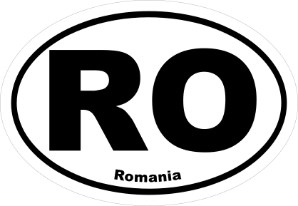 Romania Ro Oval Sticker