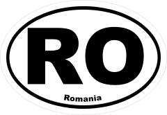 Romania Ro Oval Sticker