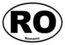 Romania Ro Oval Sticker
