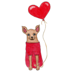 Romantic Chihuahua Sticker