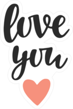 Romantic Love You Heart Sticker