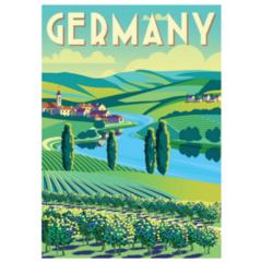 Romantic Rural Landscape In Sunny Day In Germany Sticker