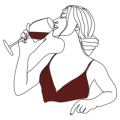 Romantic Woman With A Glass Of Wine Sticker