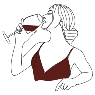 Romantic Woman With A Glass Of Wine Sticker