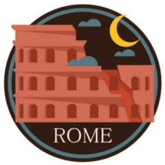 Rome City Badge, Italy Sticker