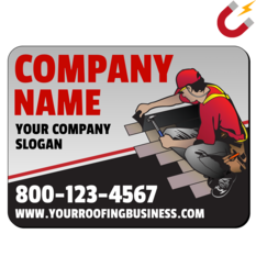 Example of a roofing-themed magnet template