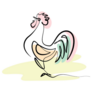 Rooster Abstract Pastel Sticker 