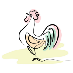 Rooster Abstract Pastel Sticker 