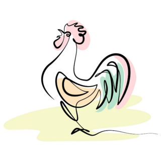 Rooster Abstract Pastel Sticker 