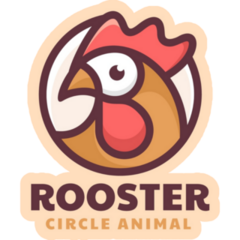 Rooster Mascot Style Sticker 