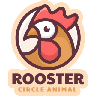 Rooster Mascot Style Sticker 