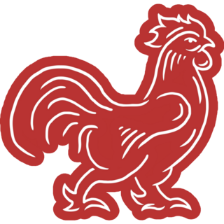 Rooster On Red Sticker