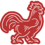 Rooster On Red Sticker