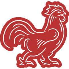 Rooster On Red Sticker