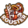 Rooster Rock N Roll Mascot Sticker
