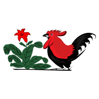 Rooster That Is Often Represent Indonesia Sticker