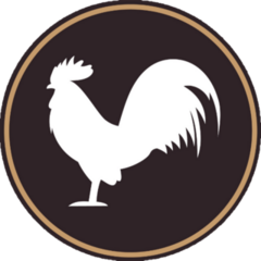 Rooster Trendy Circle Icon Sticker