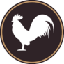 Rooster Trendy Circle Icon Sticker
