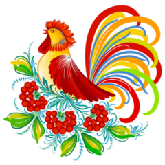 Rooster Ukrainian Folk Art Sticker