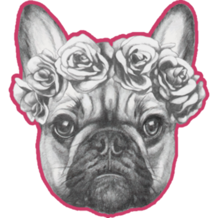 Rose Crown Frenchie Sticker