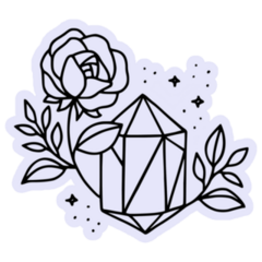 Rose Flower Crystal Sticker