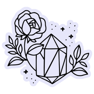 Rose Flower Crystal Sticker
