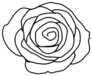 Rose Flower Outline Sticker