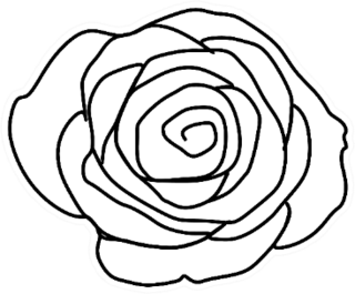 Rose Flower Outline Sticker