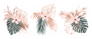 Rose Gold Tropical Palm Leaves Sticker