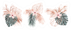 Rose Gold Tropical Palm Leaves Sticker