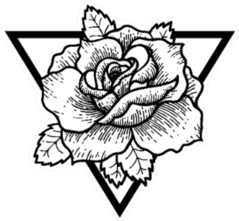 Rose Tattoo In A Triangle Sticker