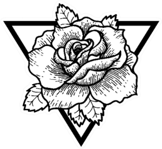 Rose Tattoo In A Triangle Sticker