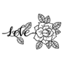 Rose Tattoo With Love Lettering Sticker