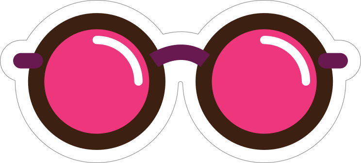 Rose Tinted Glasses Hippie Sticker