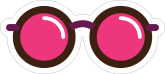 Rose Tinted Glasses Hippie Sticker