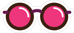 Rose Tinted Glasses Hippie Sticker