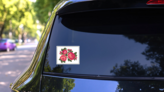 Roses Cross-stitch Sticker on a Rear Car Window (New) example
