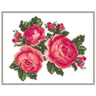 Roses Cross-stitch Sticker