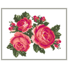 Roses Cross-stitch Sticker