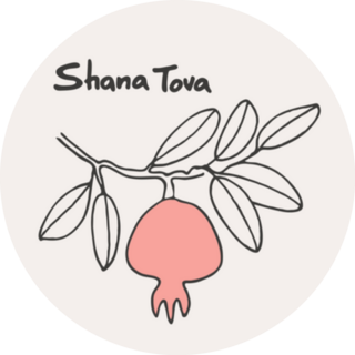Rosh Hashanah Hand Drawn Pomegranate Branch Jewish Sticker