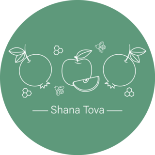 Rosh Hashanah Shana Tova Pomegranates On Green Sticker