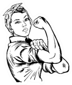 Rosie The Riveter Illustration Mechanic Sticker